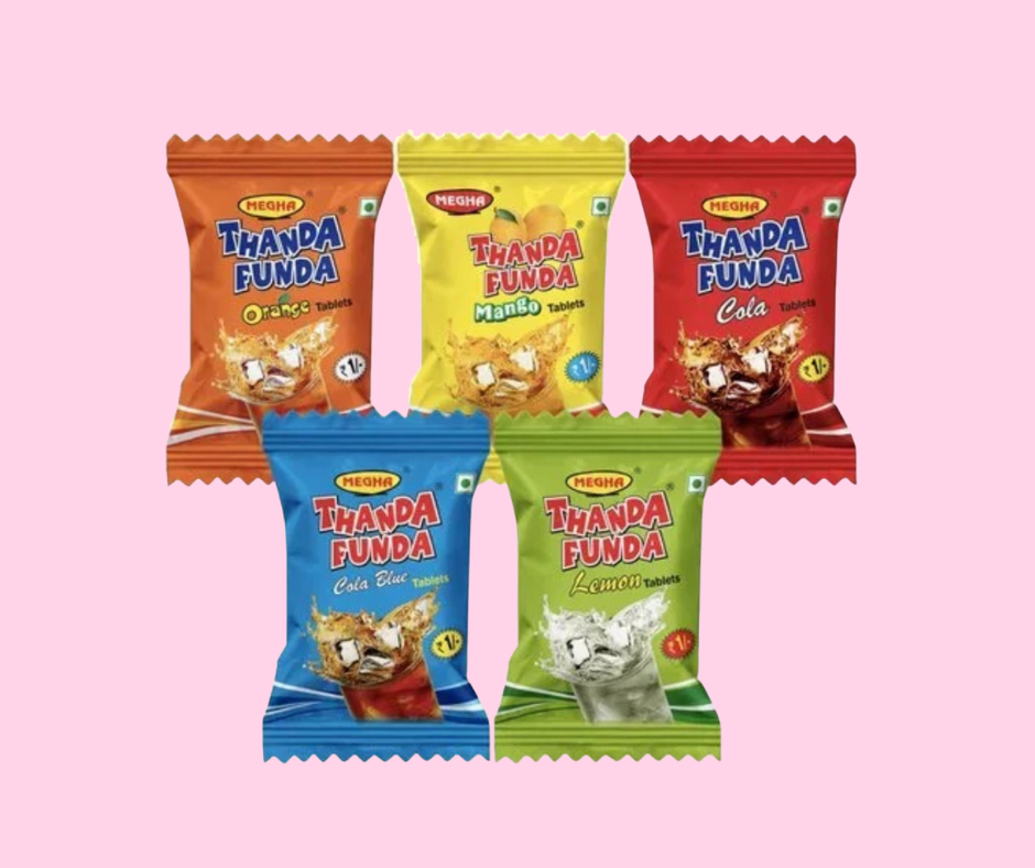 Thanda Funda (Orange, Mango, Cola, Blue Cola, Lemon) pack of 20